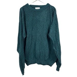 Christian Dior Green Crew Neck Cotton Sweater Size XL
